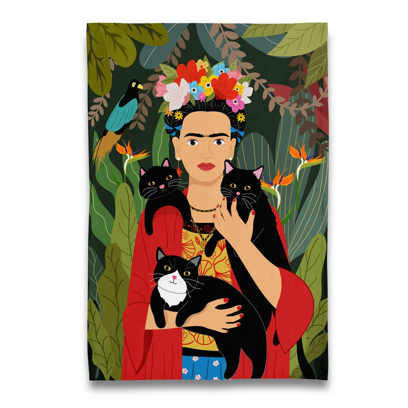 Naked Decor - Museum Collection- Three Cats and Frida Kahlo Tea Towel