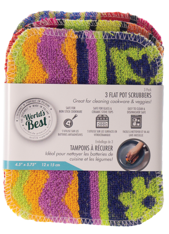 FLAT Pot Scrubbers - 3 Pack - Printed