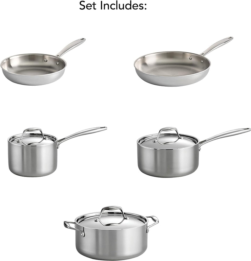 Tramontina Tri-Ply Stainless 8 PC Cookware Set