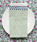 Rozablue - Handblockprinted Tablerunner Wakame green