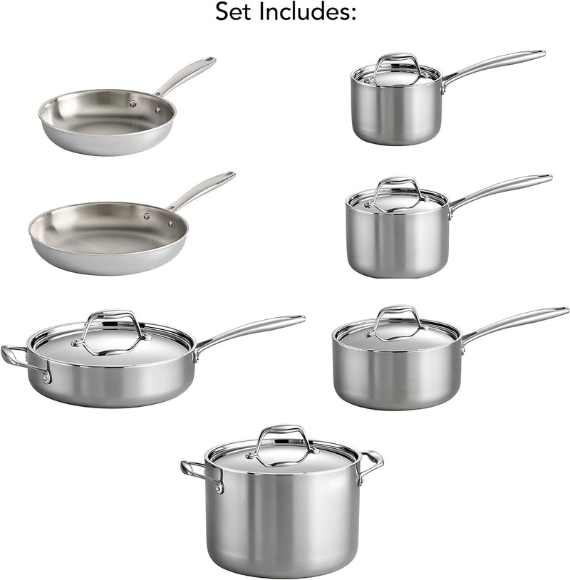 Tramontina Tri-Ply Stainless 12 PC Cookware Set