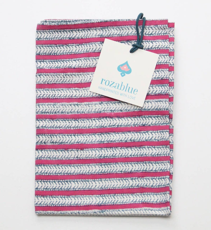 Rozablue - NEW Handmade Funkystripes carmine Dishcloth - 100% Cotton