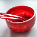 Gibb & Daan - Large Hand Poured Resin Salad Serving Bowl - Matching Server: BW