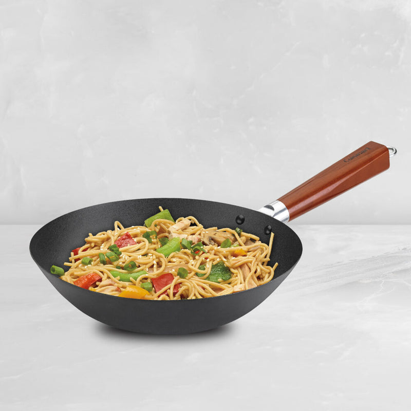 CU 11" Carbon Steel WOK with Premium Wood Handle