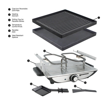 Raclette Grill | Reversible Cast Aluminum Grill Plate | Swissmar