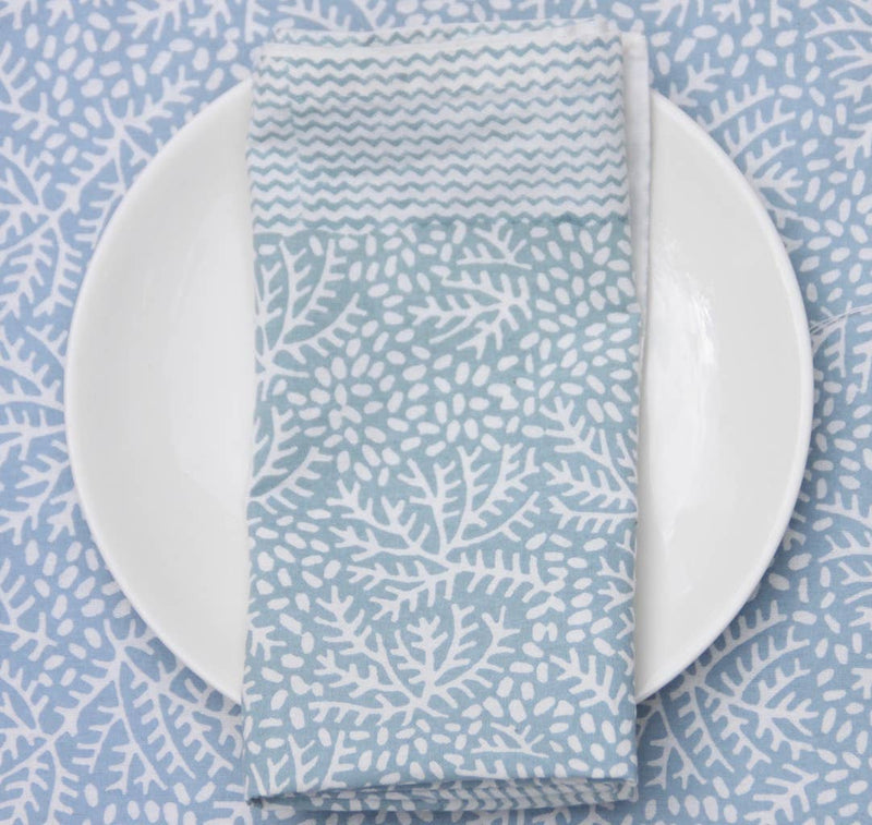 Rozablue - Handblockprinted tablecloth square Floral Mineral150x150 cm