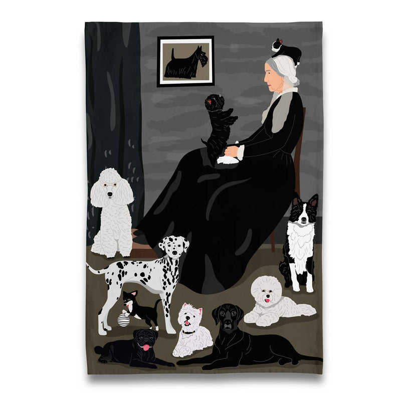 Naked Decor - Museum Collection- Whistler's Mother of Puppy Dogs Tea Towel