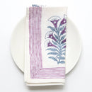 Rozablue - Handblockprinted tablecloth Chintz aubergine 160 x 270