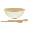 Salad Bowl w/Lid & Salad Servers Cream